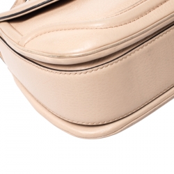 Pre Owned Gucci Beige Leather Bamboo Top Handle Bag