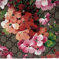 Pre Owned Gucci Beige GG Supreme Blooms Printed Canvas Pouch
