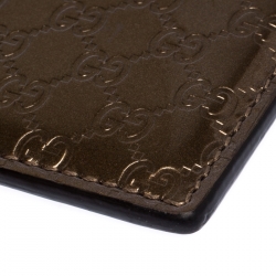 Gucci Bronze Nice Microguccissima Leather Card Holder