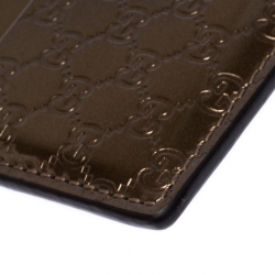 Gucci Bronze Nice Microguccissima Leather Card Holder