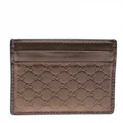 Gucci Bronze Nice Microguccissima Leather Card Holder