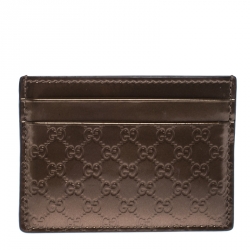 Gucci Bronze Nice Microguccissima Leather Card Holder