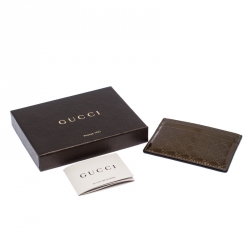 Gucci Bronze Nice Microguccissima Leather Card Holder