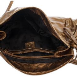 Pre Owned Gucci Gold Metallic Patent 'Hysteria' Clutch