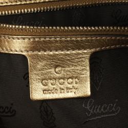 Pre Owned Gucci Gold Metallic Patent 'Hysteria' Clutch