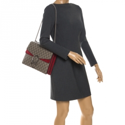 مملوكة مسبقًا حقيبة كتف غوتشي ديونيسوس  كانفاس سوبريم GG حمراء/ بيج متوسطة