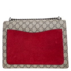 مملوكة مسبقًا حقيبة كتف غوتشي ديونيسوس  كانفاس سوبريم GG حمراء/ بيج متوسطة