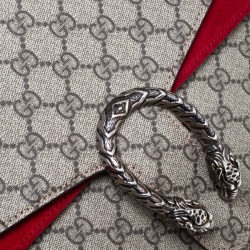 مملوكة مسبقًا حقيبة كتف غوتشي ديونيسوس  كانفاس سوبريم GG حمراء/ بيج متوسطة