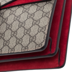 مملوكة مسبقًا حقيبة كتف غوتشي ديونيسوس  كانفاس سوبريم GG حمراء/ بيج متوسطة