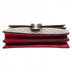 مملوكة مسبقًا حقيبة كتف غوتشي ديونيسوس  كانفاس سوبريم GG حمراء/ بيج متوسطة