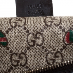 Pre Owned Gucci Brown/Beige GG Supreme Canvas Medium Tattoo Hearts Joy Boston Bag