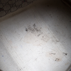 Pre Owned Gucci Brown/Beige GG Supreme Canvas Medium Tattoo Hearts Joy Boston Bag