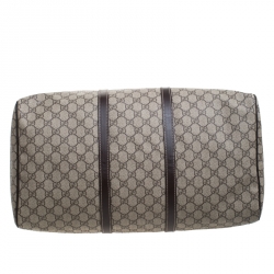 Pre Owned Gucci Beige/Brown GG Supreme Canvas Duffel Bag