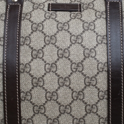 Pre Owned Gucci Beige/Brown GG Supreme Canvas Duffel Bag