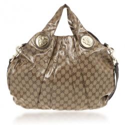 Pre Owned Gucci Medium Crystal Monogram Hysteria
