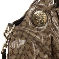 Pre Owned Gucci Medium Crystal Monogram Hysteria