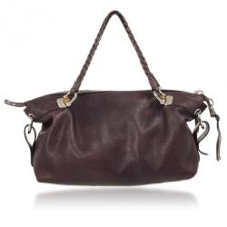 مملوكة مسبقًا Gucci Purple Leather Bamboo Bar Leather Tote
