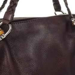 مملوكة مسبقًا Gucci Purple Leather Bamboo Bar Leather Tote