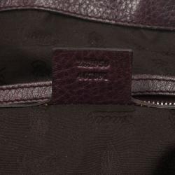 مملوكة مسبقًا Gucci Purple Leather Bamboo Bar Leather Tote