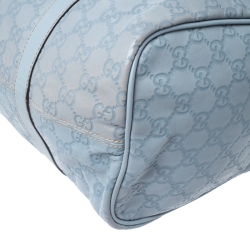 Pre Owned حقيبة غوتشي Joy Boston متوسطة جلد غوتشيسيما زرقاء سماوية