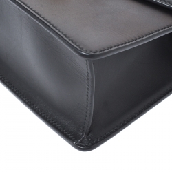 Pre Owned Gucci Black Leather Mini Sylvie Top Handle Bag