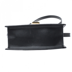 Pre Owned Gucci Black Leather Mini Sylvie Top Handle Bag