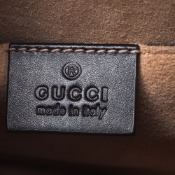 Pre Owned Gucci Black Leather Mini Sylvie Top Handle Bag