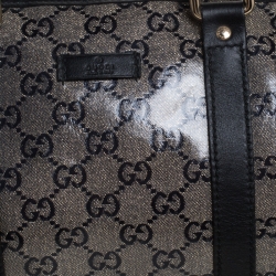 Pre Owned Gucci Grey/Black GG Crystal Canvas Medium Joy Boston Bag