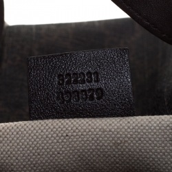 Pre Owned حقيبة غوتشي Joy Boston متوسطة جلد وكانفاس سوبريم GG بنية داكنة