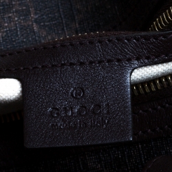 Pre Owned حقيبة غوتشي Joy Boston متوسطة جلد وكانفاس سوبريم GG بنية داكنة