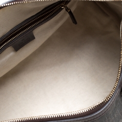 Pre Owned حقيبة غوتشي Joy Boston متوسطة جلد وكانفاس سوبريم GG بنية داكنة