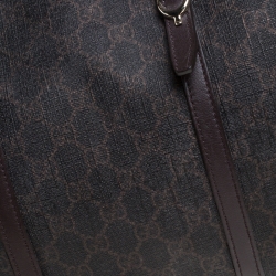 Pre Owned حقيبة غوتشي Joy Boston متوسطة جلد وكانفاس سوبريم GG بنية داكنة