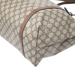Pre Owned Gucci Beige/Brown GG Supreme Canvas Medium Nice Tote