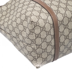 Pre Owned Gucci Beige/Brown GG Supreme Canvas Medium Nice Tote