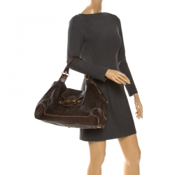 مملوكة مسبقًا Gucci Choco Brown Leather New Pelham Large Shoulder Bag