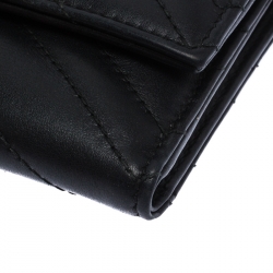 Gucci Black Leather Marmont Trifold Wallet