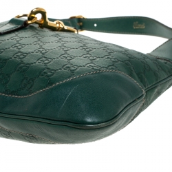 Pre Owned Gucci Green Leather Jackie O Hobo