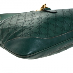 Pre Owned Gucci Green Leather Jackie O Hobo