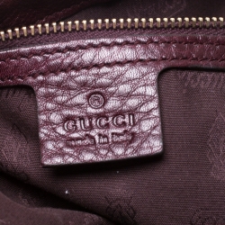 Pre Owned Gucci Burgundy Guccissima Leather Large Techno Horsebit Hobo