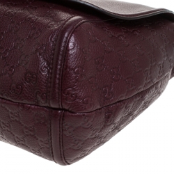 Pre Owned Gucci Burgundy Guccissima Leather Large Techno Horsebit Hobo