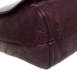 Pre Owned Gucci Burgundy Guccissima Leather Large Techno Horsebit Hobo