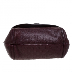 Pre Owned Gucci Burgundy Guccissima Leather Large Techno Horsebit Hobo