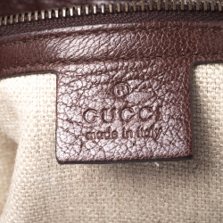 Pre Owned حقيبة كتف غوتشي Pelham Runway مرصعة جلد بنية