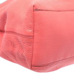 Pre Owned Gucci Vermilion Red Leather Medium Soho Tote