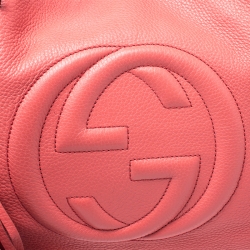 Pre Owned Gucci Vermilion Red Leather Medium Soho Tote