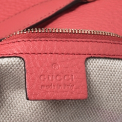 Pre Owned Gucci Vermilion Red Leather Medium Soho Tote
