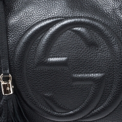 Pre Owned Gucci Black Pebbled Leather Medium Soho Tote