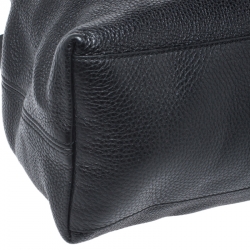 Pre Owned Gucci Black Pebbled Leather Medium Soho Tote