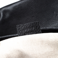 Pre Owned Gucci Black Pebbled Leather Medium Soho Tote