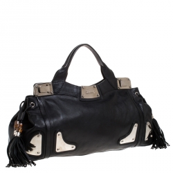 مملوكة مسبقًا حقيبة غوتشي أندي شراشيب باميو جلد سوداء